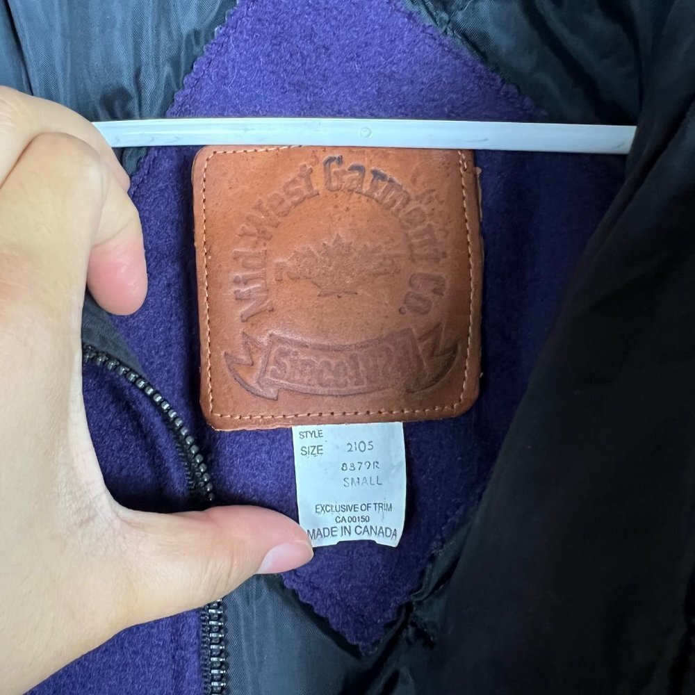 Vintage Aztec Feather Embroidered Midwest Garment Co. Leather Collar Wool Jacket - Picture 6 of 10